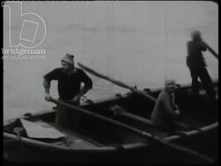 Cruisers arrive in Port Said, sailors on leave, and navigating the canals. Egypt, 1945 Stock Footage