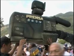 Globovision journalists demonstrate against government News Clip