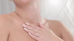 Young Beautiful Woman Beauty Products. Beauty Care Stock Footage