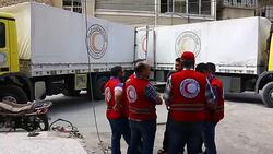 CLEAN : Syria: aid convoy enters Douma News Clip