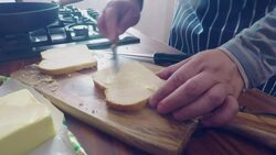 Preaparing and Roasting Bacon Sandwich Stock Footage