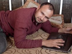 Crazy Men with Laptop Stock Footage