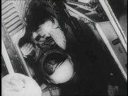 Astronaut Charles Conrad, Jr. ascends into the sky in the Gemini 5 rocket. News Clip