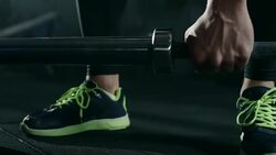 Male athlete preparing for weightlifting Stock Footage