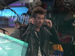 Zac Barnett of the band American Authors on the Good Morning America show Stock Footage