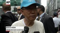 Accompanied by drumbeats, wearing costumes and carrying signs, thousands of demonstrators filled the streets of Manhattan and other cities around the world on Sunday to urge policy makers to take action on climate change. (Sept. 21) News Clip