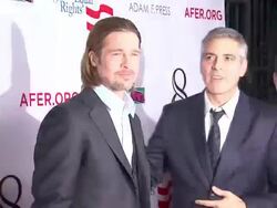 Brad Pitt, George Clooney at The American Foundation For Equal Rights & Broadway Impact Present 8 Stock Footage