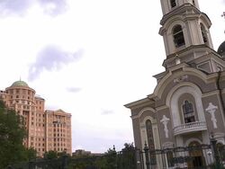 WS cathedral - communist building Stock Footage