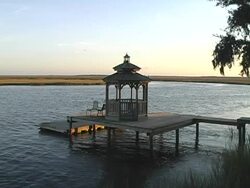 gazebo on the dock Stock Footage