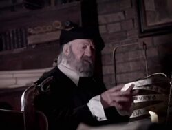 An assistant takes notes as Nostradamus speaks. Stock Footage