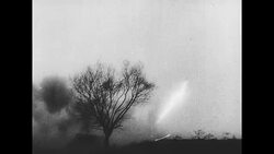 Soviet rockets being fired during fighting in Poland during World War II News Clip