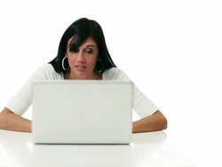 Laptop Girl Stock Footage