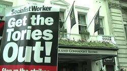 CLEAN : London hundreds of demonstrators call on Cameron to resign News Clip