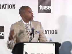 'Answer The Call' Press Conference With Jay-Z Stock Footage
