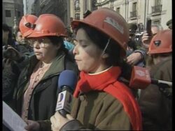 CHILE: SANTIAGO: STRIKING COAL MINERS DEMONSTRATION News Clip