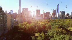 data stream symbolizing global network connection. numbers statistics background. city business district Stock Footage