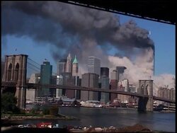 September 11th attack on the World Trade Center Stock Footage