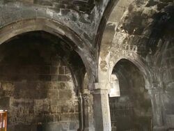 Hayravank monastery, Sevan lake, interior view of the church Stock Footage