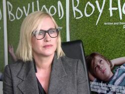 INTERVIEW - Patricia Arquette at the junket of Boyhood in Amsterdam Stock Footage