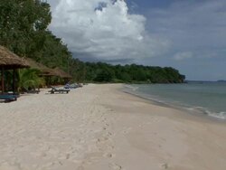 WS Shot of quiet tropical beach / Sihanoukville, Cambodia Stock Footage