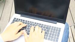 businessman hand working on laptop Stock Footage