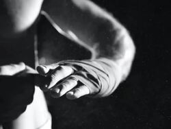 HD SUPER SLOW MO: Wrapping Boxing Bandage Stock Footage