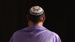 Senior jewish man praying ,holy book in hand Stock Footage