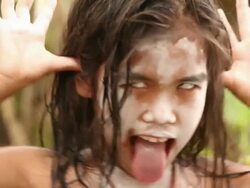 girl with her tongue out Stock Footage