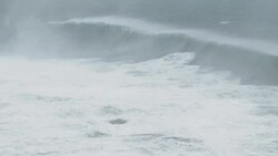 Massive Waves Crash Ashore During Typhoon Soudelor Stock Footage