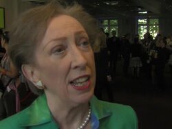 INTERVIEW: Margaret Beckett on the threat of nuclear weapons, the nuclear weapon threat, the nuclear tipping point at the Demand Zero Day: Countdown to Zero Gala Screening at London England. (Footage by WireImage Video/Getty Images Entertainment Video) Stock Footage