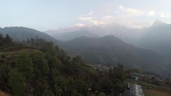 Annapurna mountain range, Nepal. Aerial. Stock Footage