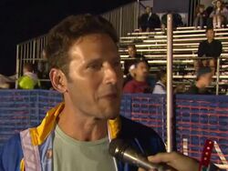 INTERVIEW -  Mark Feuerstein on doing the triathlon for charity at Nautica Malibu Triathlon Presented by Equinox on 9/8/13 in Malibu, CA. Stock Footage