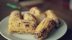 Grilled Corn on The Cob Stock Footage