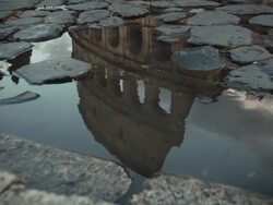 Rome Water Reflections: the Colosseum Stock Footage