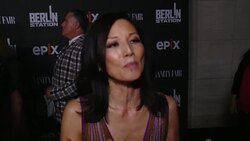 INTERVIEW - Tamlyn Tomita on what makes the series different from other CIA/espionage shows at EPIX Los Angeles Premiere of ï¿½Berlin Stationï¿½ Stock Footage