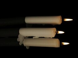 T/L theree candles burning down Stock Footage