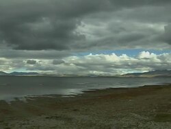 Time lapse Cloud over Mansarovar Lake Lhasa Tibet China Stock Footage