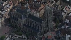 Dieppe  - Aerial View - Haute-Normandie, Seine-Maritime, Arrondissement de Dieppe, France Stock Footage