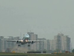 Embraer 170 Airplane Takeoff Track Stock Footage