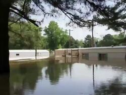 May 9, 2001 Mississippi River Flooding a tour of a flooded neighborhood in northwest Memphis, Tennessee, USA Stock Footage