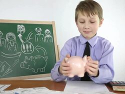boy creates a business plan Stock Footage