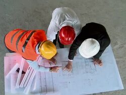 CRANE: Construction professionals Stock Footage