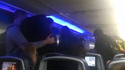 People leaving the airplane Stock Footage