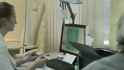 Computer diagnostics of eyesight Stock Footage