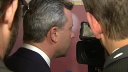 Norbert Hofer being interviewed by journalists after presidential election defeat News Clip