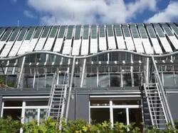 Townhouse with solar roof Stock Footage