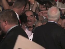 2008 MS PAN Republican US Senator John McCain and Governor Sarah Palin greeting supporters during presidential campaign on September 9, 2008 / Lancaster, Pennsylvania, USA / AUDIO Stock Footage