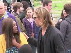 Ellen DeGeneres and Brad Pitt in New Orleans, LA, on 3/11/2012 (Footage by WireImage Video/Getty Images Entertainment Video) Stock Footage