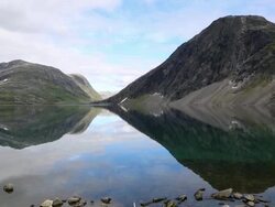 Djupvatnet lake, views of lake Stock Footage
