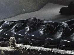 Footwear production Stock Footage